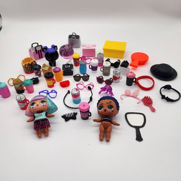 Lot of 47 Assorted LOL Surprise OMG Dolls Accessories Clothes Bottles Glasses - Picture 2 of 7